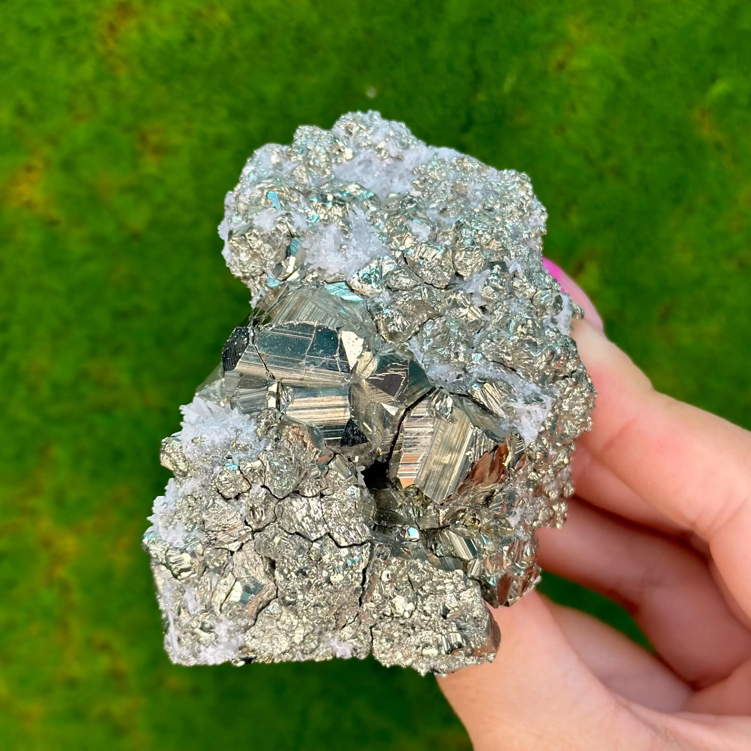 Peruvian Pyrite w/ Quartz from Huanzala Mine, Peru