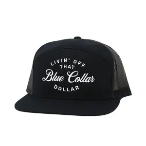 Blue Collar Dollar 7 Panel Hat | Structured Trucker Cap | Adjustable Snapback | Workwear Country Style | Unisex Fit 2