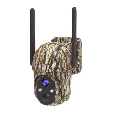 [TechVibes]4G LTE Cellular Solar Security Camera - 2K HD, 360° View, Solar Power, No WiFi, Remote APP Control, Waterproof, Motion Sensor, Night Vision, Wall Mount, Memory Support, Included 4G Data Card (Unlimited Data Service Requires Activation)