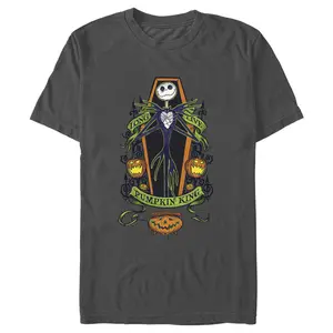 Men's The Nightmare Before Christmas Jack Long Live Pumpkin King Coffin T-Shirt