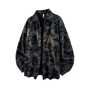 Men's Corduroy Shirt, New Trendy Spring and Autumn Shirt Jacket, Loose Japanese Vintage Tie-Dye Casual Shirt Jacket, Men's Casual Jacket