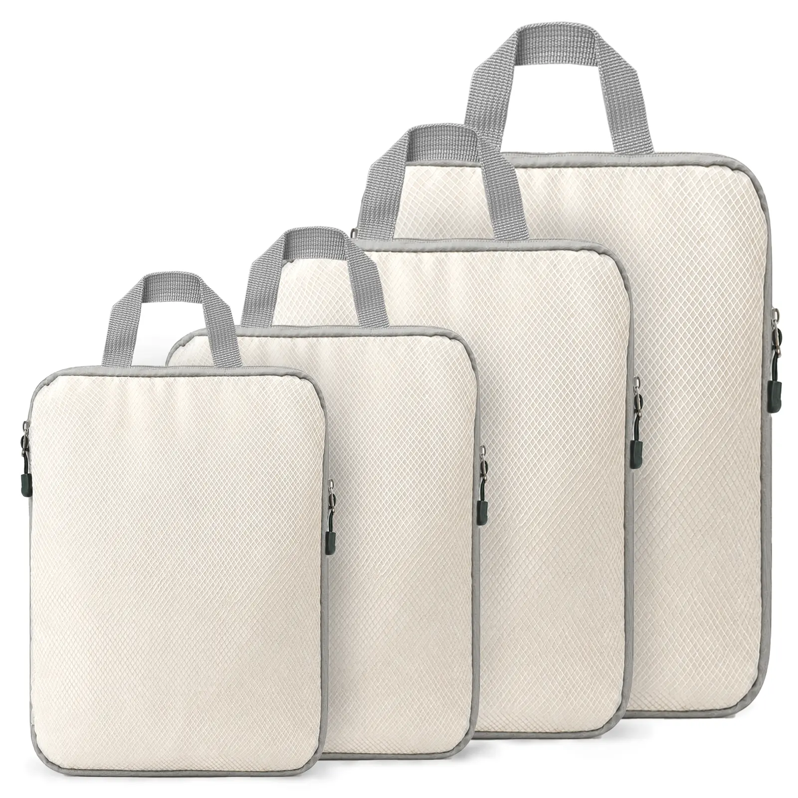Hap Tim Compression Packing Cubes & Travel Organizer Set — 4-Piece Set in Assorted Sizes: Portable, Handheld Travel Clothing Storage Bags — Ideal for Suitcases, Rolling Luggage, and Backpacks