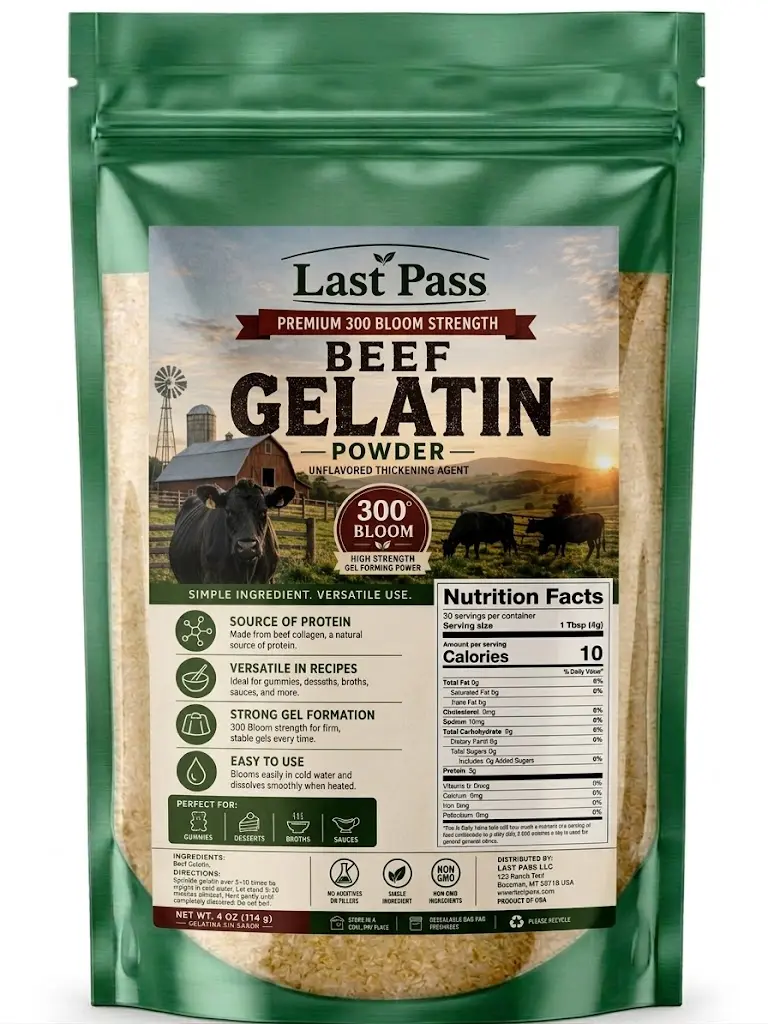 New Viral - Premium Unflavored 300° Bloom Beef Gelatin Powder 4oz (114g) | Thickening Agent | Grenetina en Polvo Sin Sabor | Swiftly Solidifies, Stabilizes, and Enhances for Culinary & Baking Endeavors.
