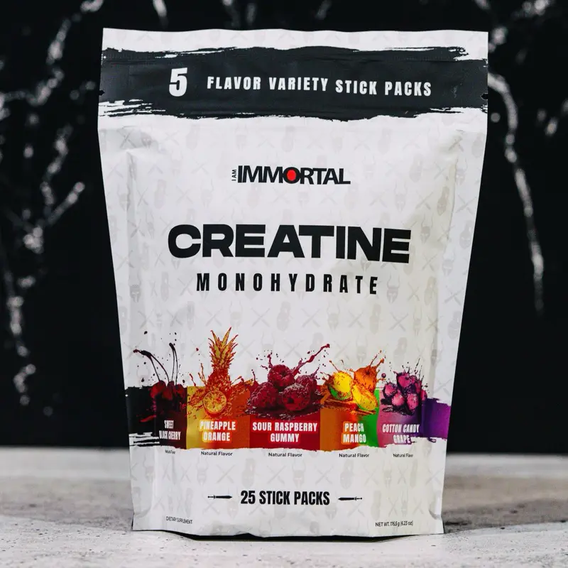 I Am Immortal Creatine Monohydrate 3rd Party Tested, Tubs, Sticks