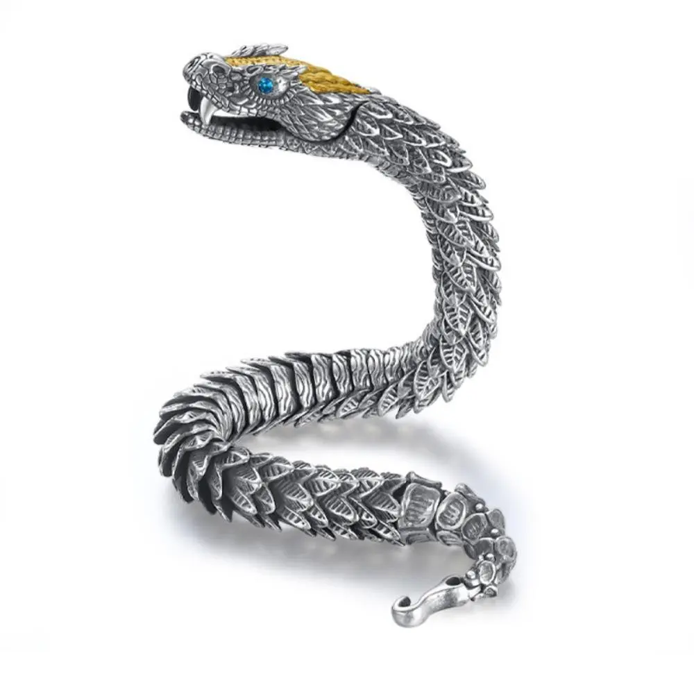 Handmade Pure Copper Bracelet - Vintage Dragon Shaped, Medusa-Inspired Gothic Punk Animal Design, Unisex Cultural Piece with Unique Craftsmanship, Leisure/Year-Round Outdoor Accessory, Ideal Birthday Gift, Bangles, Pure Copper Bracelets, Dragon Shaped Bra