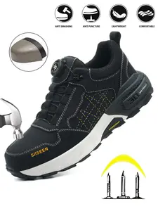 Men's Steel Toe Safety Shoes, Anti-Splash and Lightweight Work Boots, Slip-Resistant for Outdoor and Industrial Use