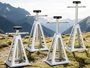 RV Trailer Jack Stands 4 Pack, Heavy Duty Adjustable Screw Jacks 11–17 Inch, 7500 lbs Leveling & Stabilizer Jacks with Non-Slip Base for RV, Camper & Trailer