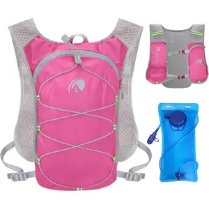 Small Water Backpack, Festival Hydration Vest, Hydro Pack with 2L Water Bladder, Lightweight Hydropack Running Water Vest for Women Men Runners Hiking Camping Biking Climbing