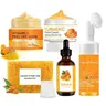 Turmeric Skin Care Kit, Including Soap & Cleansing Pad & Mousse Cleanser & Oil & Vitamin C Peel Off Mask & Soap Bag, Skin Care Kit for Women & Men, Beauty Sets