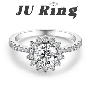 #12 C2 (Sunburst) 1-3 ct 925 Sterling Silver Lab-Grown Moissanite Main Ring  Gifts for Women Stacks