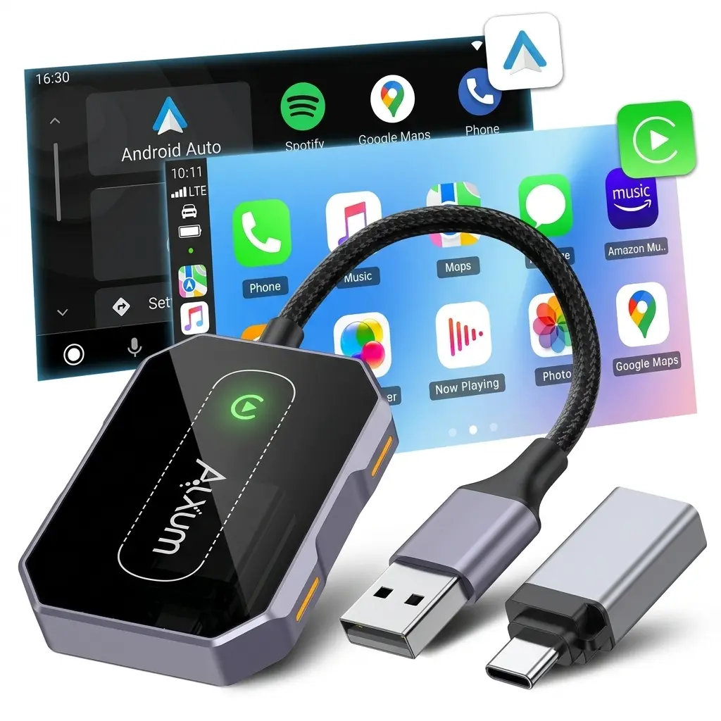 【CHECK COMPATIBILITY】2026 Wired to Wireless Apple CarPlay Adapter for Car – Converts Factory Wired CarPlay/AA to Wireless – NOT for Video | Cars Accessories For iPhone 8-15 & iOS 10+  for Fathersdaygift tiktokshopbacktoschool