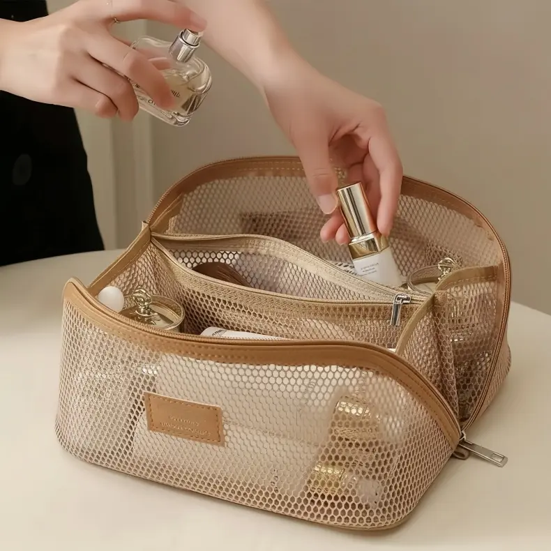 Large Capacity Makeup Bag, Multi-grid CosmeticStorage Bag, Portable Makeup Organizer, CosmeticsOrganizer, Versatile Storage Bag for Travel, Outing,Daily Use, Makeup Organizer Pouch, Travel CosmeticBags, Travel Beauty Bag