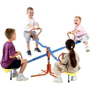 VEVOR Seesaw Teeter Totter for Kids Outdoor, 300 lbs Load Capacity, Sit and Spin Teeter Totter with Easy-Grip Handles, Playground Equipment with Swiveling 360 Degrees Rotating for Children Aged 3+VEVOR Super Brand Day