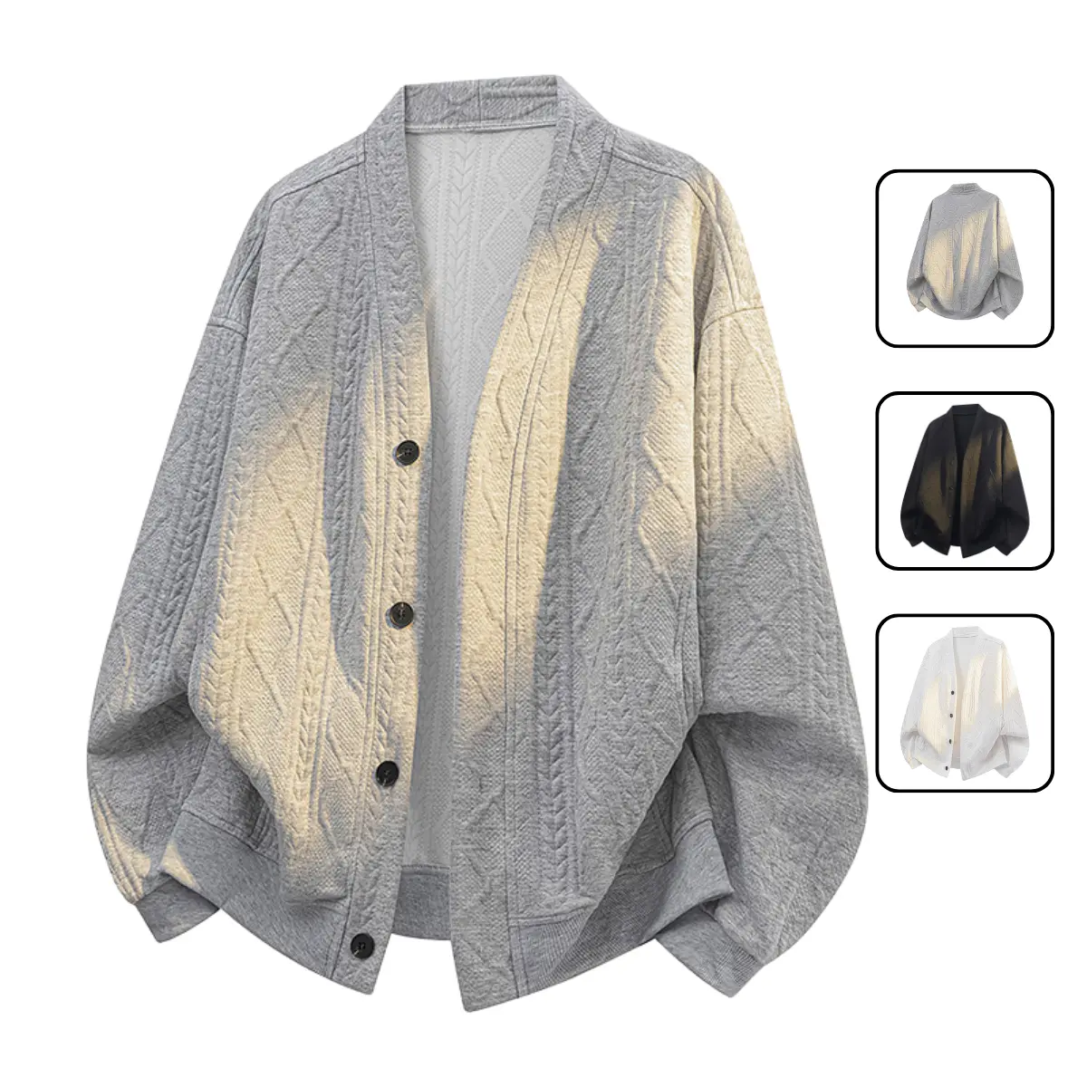 Plus Size Knotted Sweatshirt Cardigan Jacket - Medium Fit Everyday Style, Versatile for Casual Wear, Comfortable Design, Ideal for Layering, Matches Well with Jeans, Premium Quality, Relaxed Fit, Wardrobe Staple