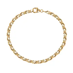 10K Yellow Gold Infinity with Heart Link Bracelet 8.00 In 5.70 Grams Christmas Gifts