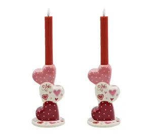 Temp-tations Seasonal Stacked Taper Holders with Candles