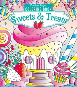 Creative Pages Sweets & Treats Coloring Book - 128 Pages of Intricate Dessert Designs for Adults - Perfect for Relaxation & Artistic Expression