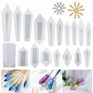 18 Count Pendulum Crystal Silicone Molds for Resin, Multi-Facet Resin Jewelry Molds for Quartz Crystals Pendants, Resin Necklace,UV Resin, Gift Crafts, Art - LET'S RESIN