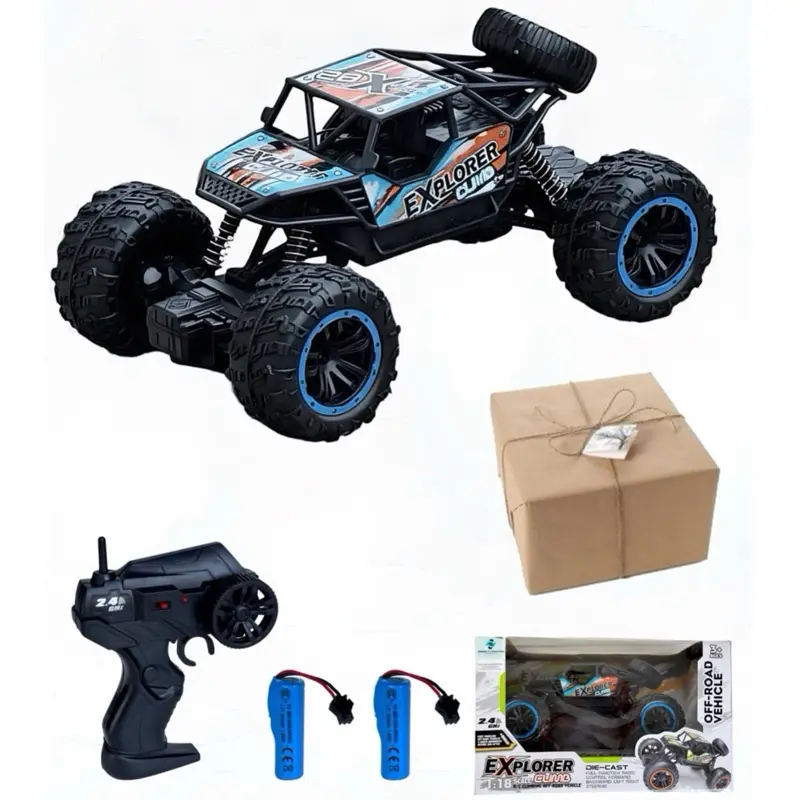 Beginner-Friendly 1:18 Scale Explorer Climb 2x4 RC Rock Crawler RC Car, Dual-Tire Design, 2 Rechargeable Batteries, 45° Climb Capability, Ideal for Kids’ Adventurous Play & Development, Perfect Gift