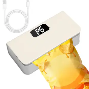 Portable sealing machine, suitable for sealing packaging of snacks, coffee and pet food，keep fodd fresh. It is rechargeable and can complete hundreds of sealing operations with a single charge. It is a compact and portable food storage sealing device.