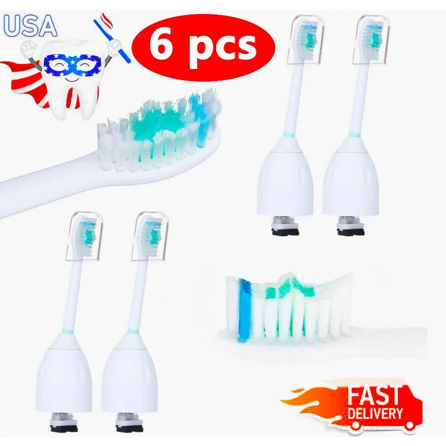 6 Pack Toothbrush Replacement Brush Heads for Philips Sonicare E Series HX7001
