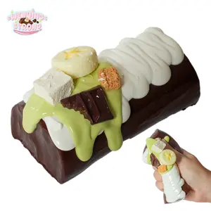 [WenQing Taba Squishy] Handmade Taba Squishy Toys squishies/Chocolate Swiss Roll Full silicone reborn squishy, fidget toys, Taba Squishy, Chocolate Swiss Roll 181g, Gifts for Girls and Boys
