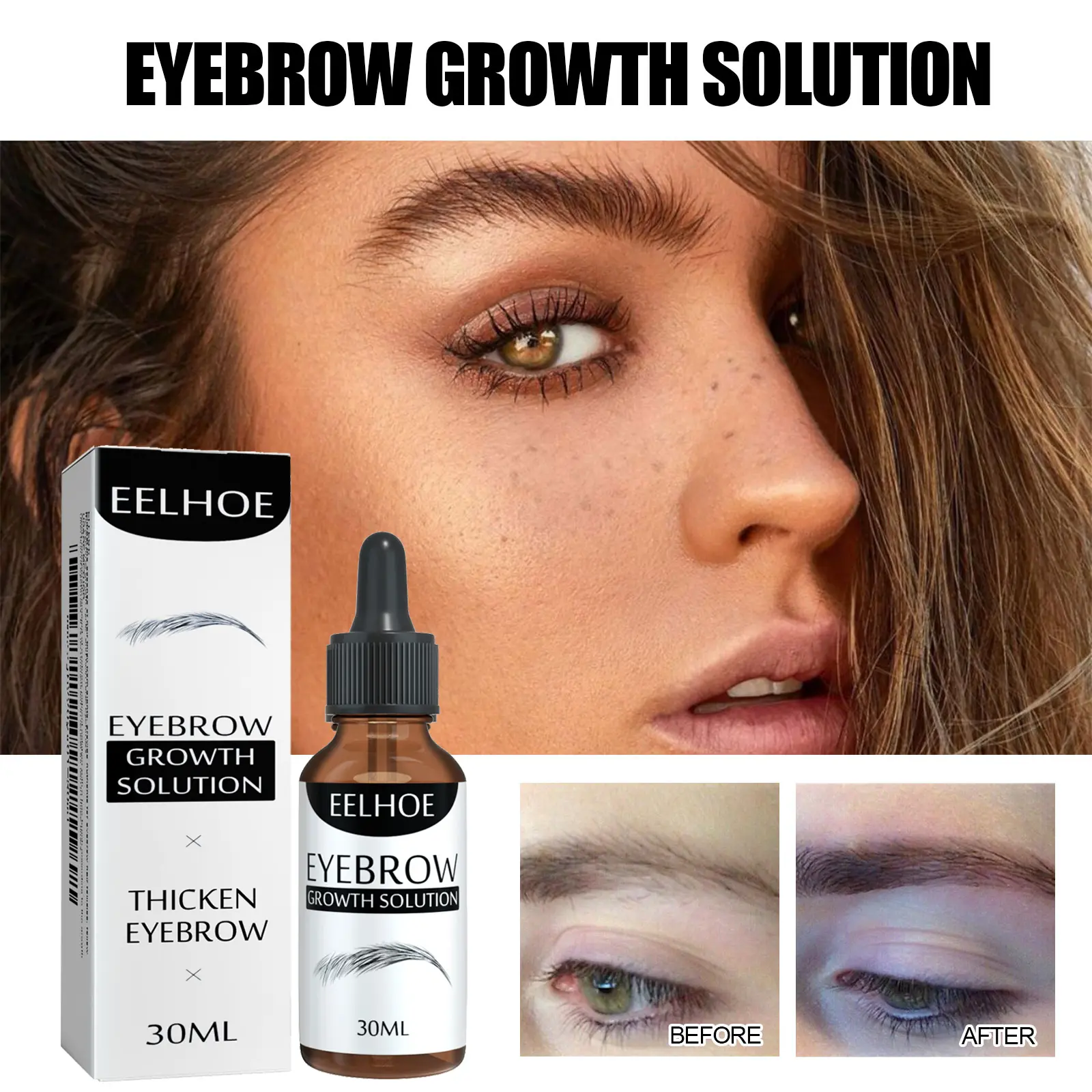 Eyebrow Conditioning Oil for Thicker, Fuller Brows - Lightweight Hydration Treatment to Improve Smoothness - For Men & Women, Healthy, Tidy, Daily Care, Cosmetic, Makeup, Ginseng, Moisturizing, Thicker Brows, Natural Eyebrow Care, Lightweight, Non-Greasy