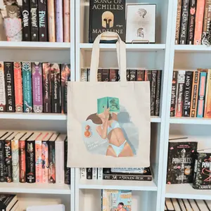 Beachy Girl Reading ACOMAF Sublimated Canvas Tote Bag