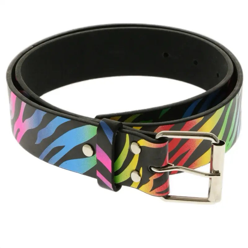 Y2K emo rainbow zebra belt | S - XL | scene emo 2000s accessories | vintage belt
