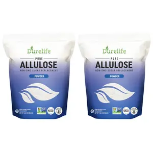 2 PACK Durelife Allulose sweetener, 100% Pure No Erythritol powdered Sugar Substitute, NON-GMO, Keto, OU kosher, Zero Calories sugar alternative