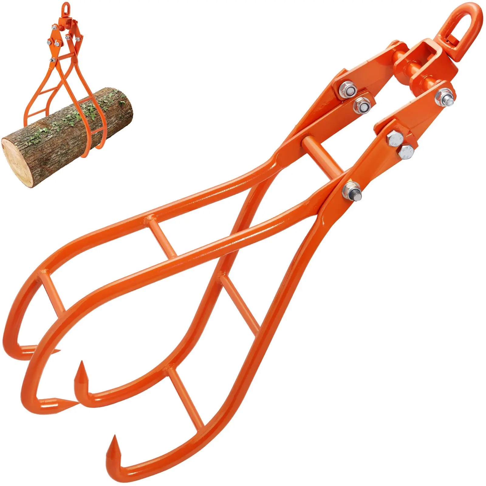 【summerfinds】VEVOR Timber Claw Hook, 36 inch 4 Claw Log Grapple for Logging Tongs, Swivel Steel Log Lifting Tongs, Eagle Claws Design with 3307 lbs/1500 kg Loading Capacity for Tractors, ATVs, Trucks, Forklifts