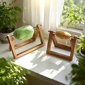Solid Wood Yarn Winder with Rotating Shaft & Yarn Ball Maker - Hand Knitting Winding Machine for Crochet, Knitting - -Free Yarn Stand for Crafters, Wood Yarn Ball Winder for home Desktop Use, Yarn Organizer for, Yarn Storage