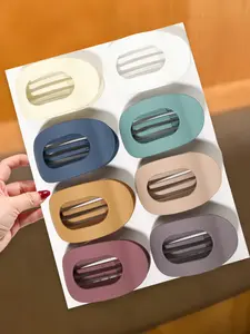 8pcs flat oval hairpin, matte claw-shaped hairpin, suitable for thick and fine hair, suitable for daily use, ponytail on the back of the head, hairpin, forehead side hairpin, special fixing clip, stylish and simple multifunctional Flat Hair Clips