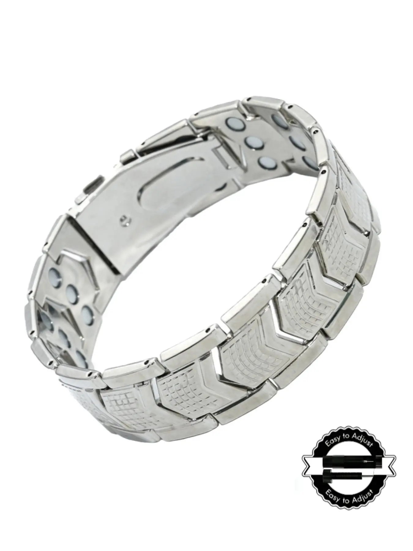 Men's Magnetic Bracelet, Adjustable Length with Adjustment Tool, High-Gauss Magnetic Strength, Premium Fold-Over Clasp, Romantic Gift, High Quality Bracelet