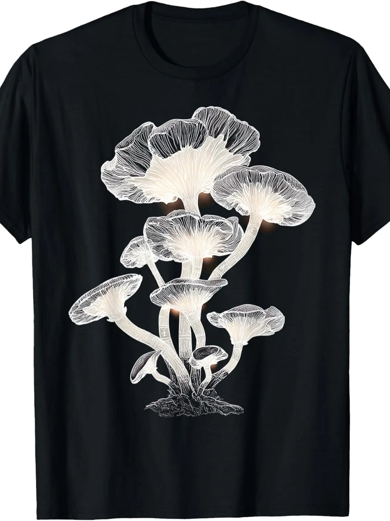 Unisex retro oyster mushroom print t-shirt-all sea unisex soft cotton short sleeve t shirt, vintage graphic casual tee for men women teens, perfect birthday holiday gift for camping travel gym daily street  wear