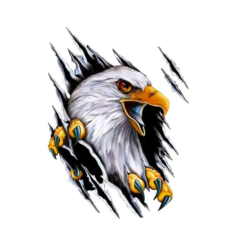 3D Eagle Tear Car Sticker - Self-Adhesive Car Exterior Accessory for Vehicles, Tear Eagle 18*24 Left, Realistic Design, Scratch Cover, Personalized Look, Durable, Waterproof, UV Resistant, Easy Application & Removal, Eagle Stickers