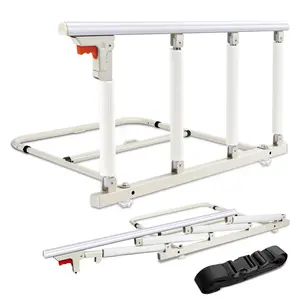 Adjustable Bed Rails for Elderly Safety, Foldable Bed Assist Rail for Seniors, Bedside Grab Bar with Fall Prevention, Heavy-Duty Support Handle, 37x20 Inch