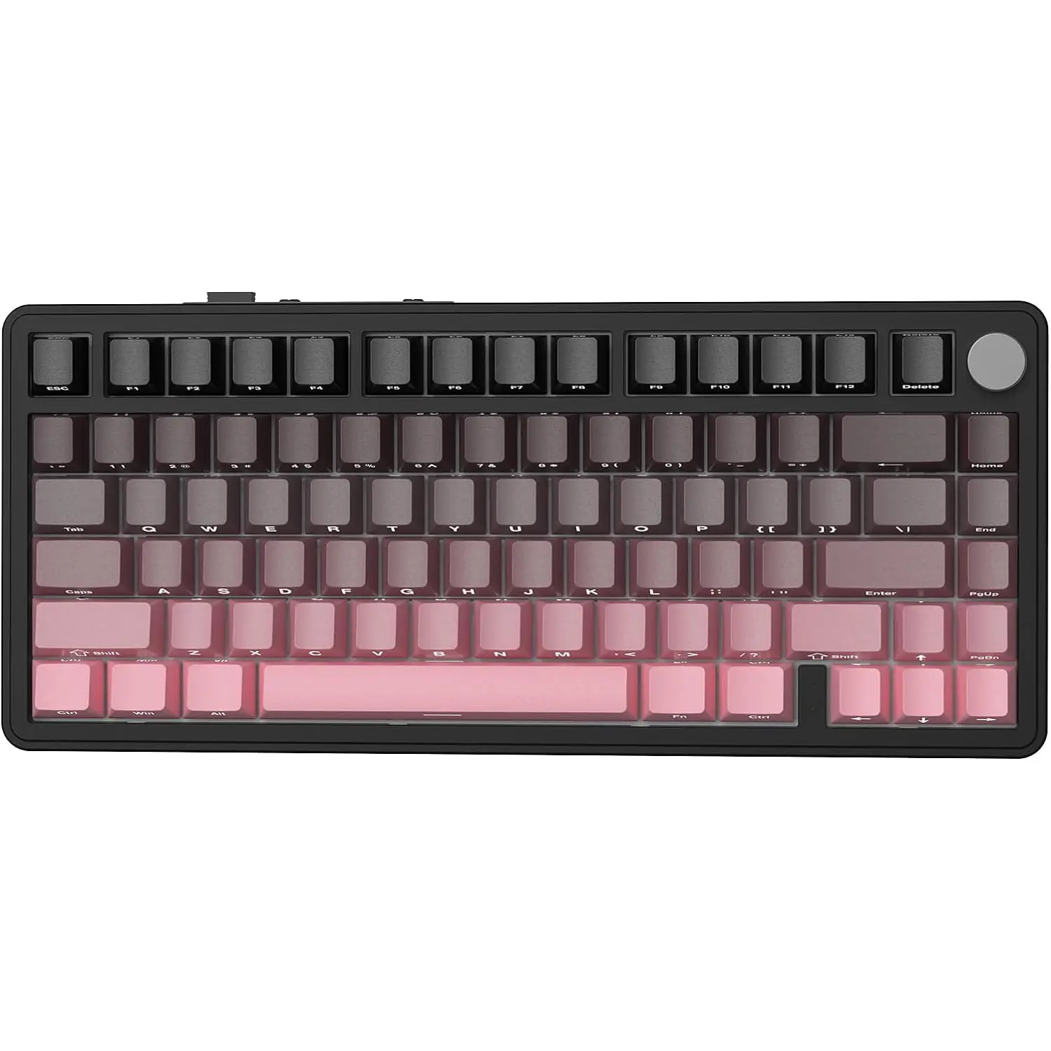 MAMBASNAKE×ATTACK SHARK X85 Wireless Mechanical Gaming Keyboard with Knob Hot Swappable BT5.1/2.4Ghz/USB-C Side Print PBT Keycaps 75% Gasket Mount RGB Coiled Cable Linear White Jade Switch for PC/MAC/Win