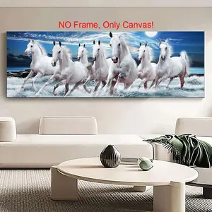Running Horse Pattern Canvas Poster without Frame, 1 Count Creative Animal Canvas Painting, Wall Art Decor for Home Living Room Bedroom Office