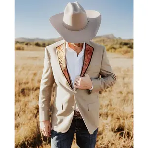 NewMen's Slim Fit Casual Blazer Western Cowboy Style Denim Jacket for Streetwear Menswear Suit Long Sleeve Midi Formal Wetsuit(Home Supplies)