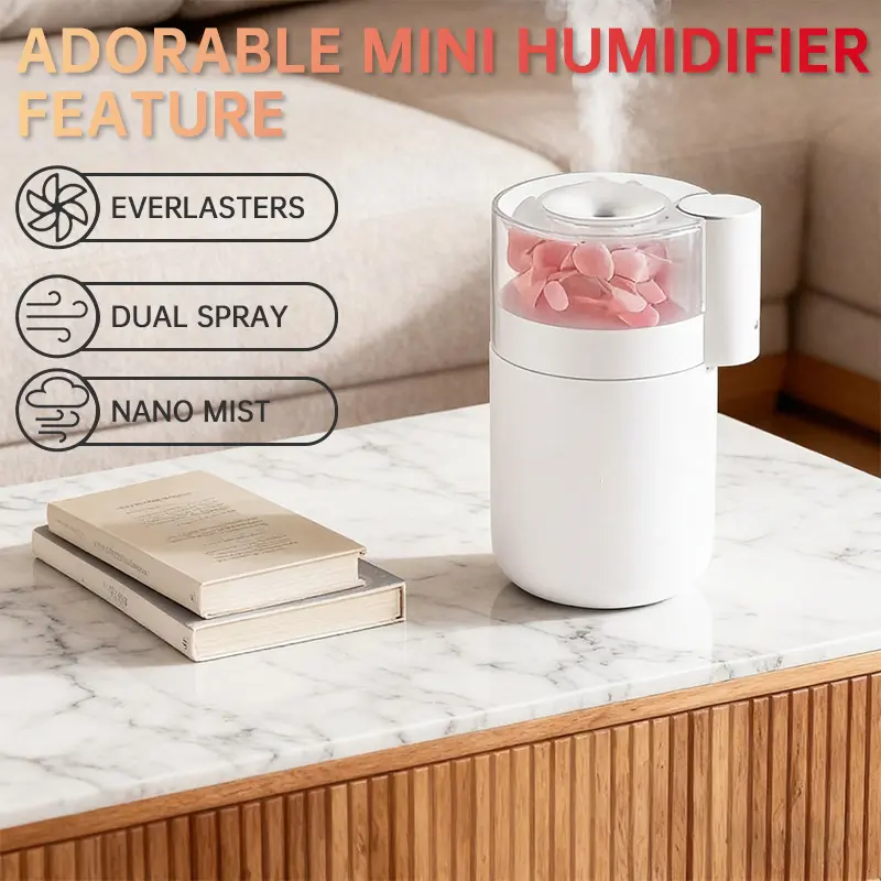 BW-2 Dual Nozzle Humidifier - Powerful Nano Mist for Bedroom, 4H/8H Auto Timer, Ultra Quiet, 2 Color Options, Fast Relief for Dry Air, Dual Spray, Nano Mist, Modern Design Sleep Better