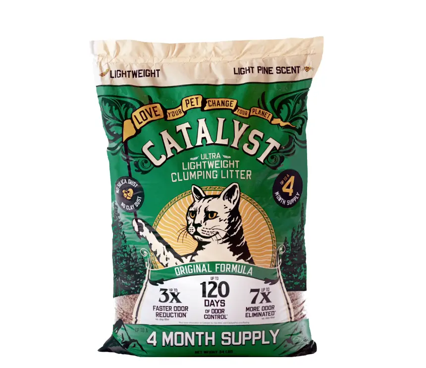 Catalyst Pet Softwood Natural Clumping Cat Litter, Original Formula, 34lb