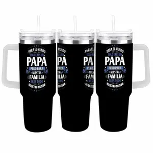 Vaso Termico para Papa Regalo Dia del Padre Para el Mundo Solo Eres un Papa Frase Emocional Vaso de Acero Inoxidable Portatil con Asa Termo para Coche Cafe Agua 40oz 30oz summerwins