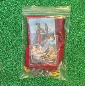 San Martin Caballero Amulet with Prayer, Religious Collectibles, Religious Decor for Living Room and Room Use