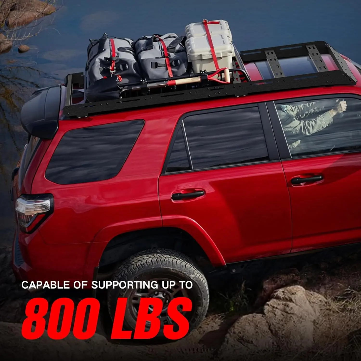 【YZONA】Full Size Car Accessory Luggage Roof Rack Cargo Basket for 2010-2024 Toyota 4Runner 5th Gen Adjustable Roof Rack Adjustable Truck Rack