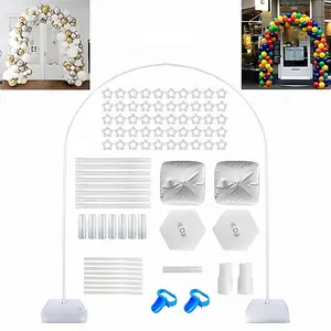 Adjustable Balloon Arch & Backdrop Stand Kit, Balloon Arch Frame, 7.8ft by 6ft Size, Multipurpose Indoor Outdoor Decoration for Anniversary, Holiday, Birthday & Wedding, Balloon Arch Set