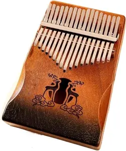Kalimba 17 Key with Mahogany Wood Body, Thumb Piano Calimba Keyboard, Musical Instrument for Performing Music Portable finger Handmade
