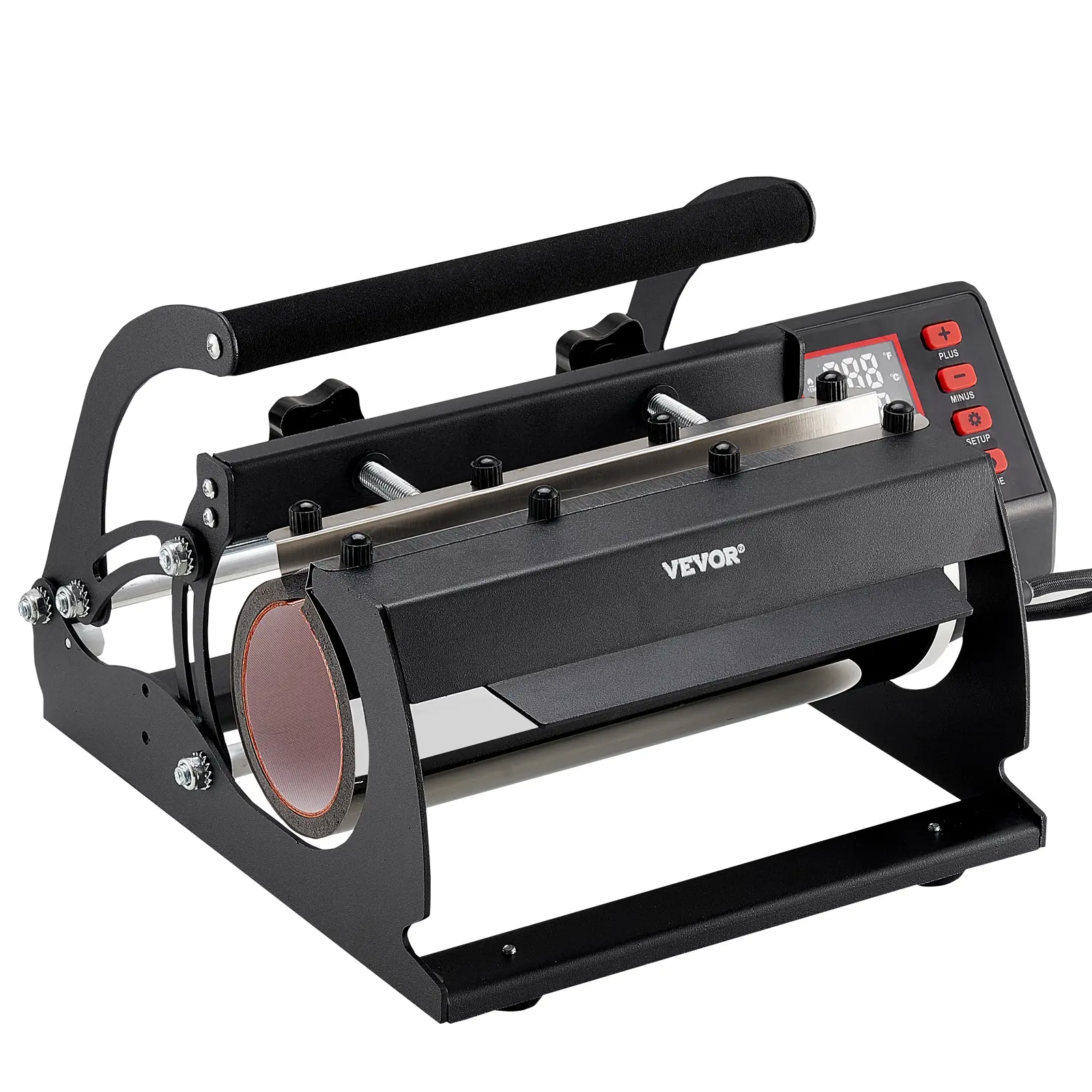 【summerfinds】VEVOR Tumbler Heat Press Machine, 11-30oz Mug Press, Heat Up Fast and Even, Tumbler Press with Sublimation Paper, Tape and Gloves, Temp and Time Setting, for Sublimation Tumblers, Cups, Mugs, Black