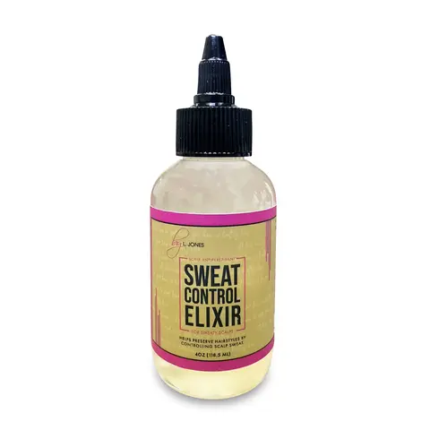 BY L. JONES Sweat Control Elixir TT Haircare Liquid - Haircare Product, Controls Scalp Sweat, Aluminum Chlorohydrate-Infused Root Guard, Helps Preserve Hairstyles for Workout Silk Press Prep