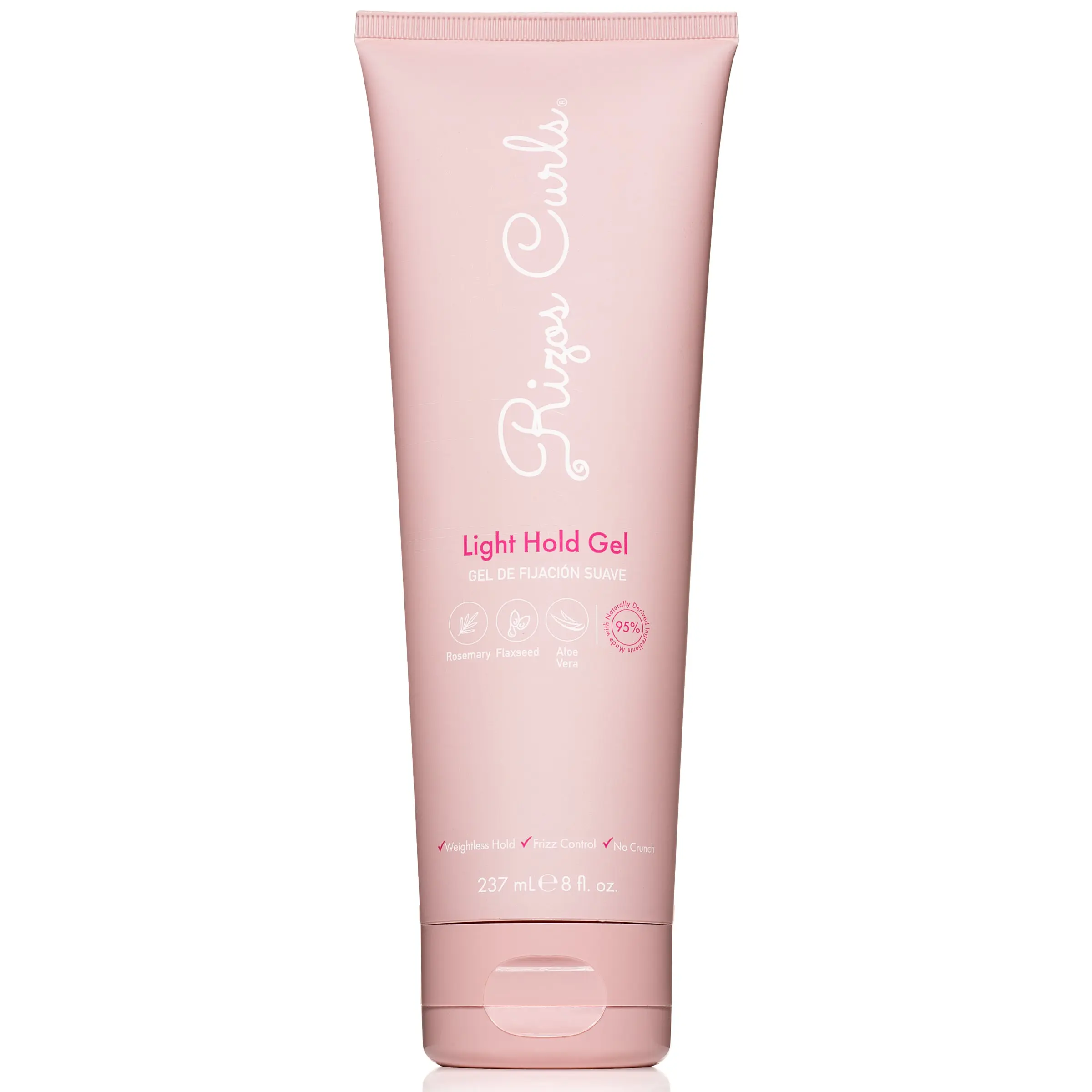 Rizos Curls Light Hold Gel with Rosemary, Flaxseed and Aloe Vera for weightless hold and frizz control